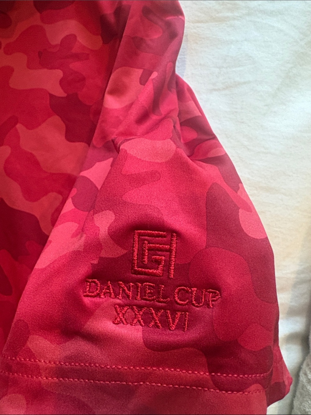 Men's Red Camouflage Polo Shirt - Picture 4 of 4